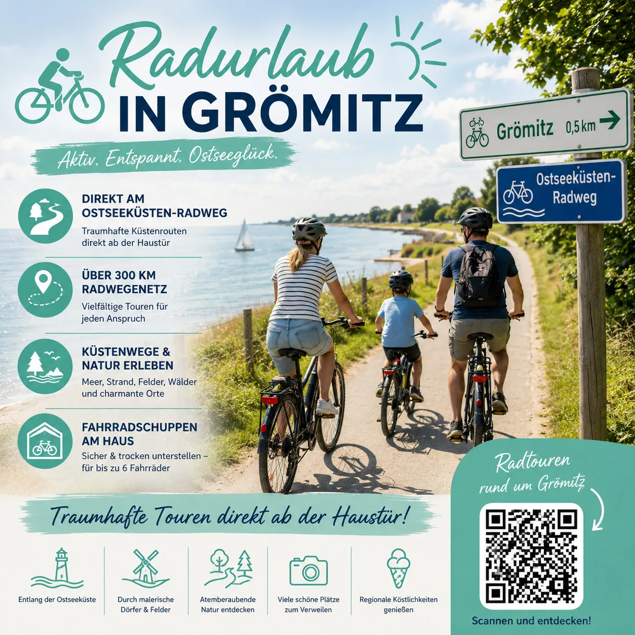 🌊 Einfach mal raus ans Meer &ndash; Ostsee, Radtouren & Erholung &ndash; Ferienhaus für bis zu 6 Gäste