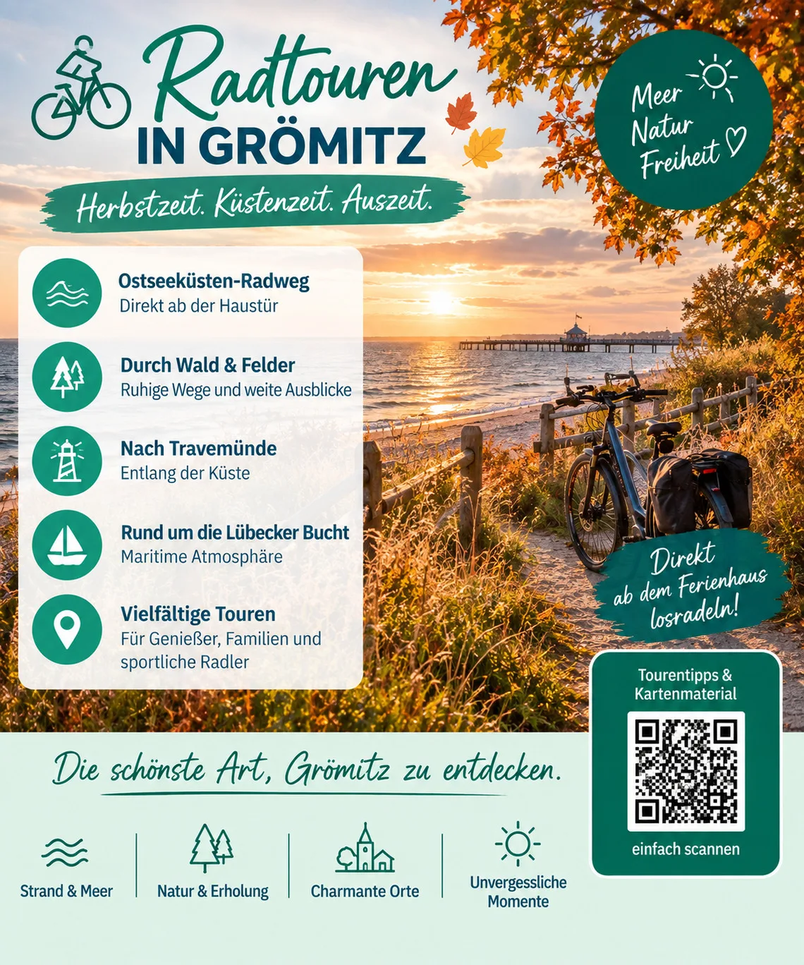 🌊 Einfach mal raus ans Meer &ndash; Ostsee, Radtouren & Erholung &ndash; Ferienhaus für bis zu 6 Gäste