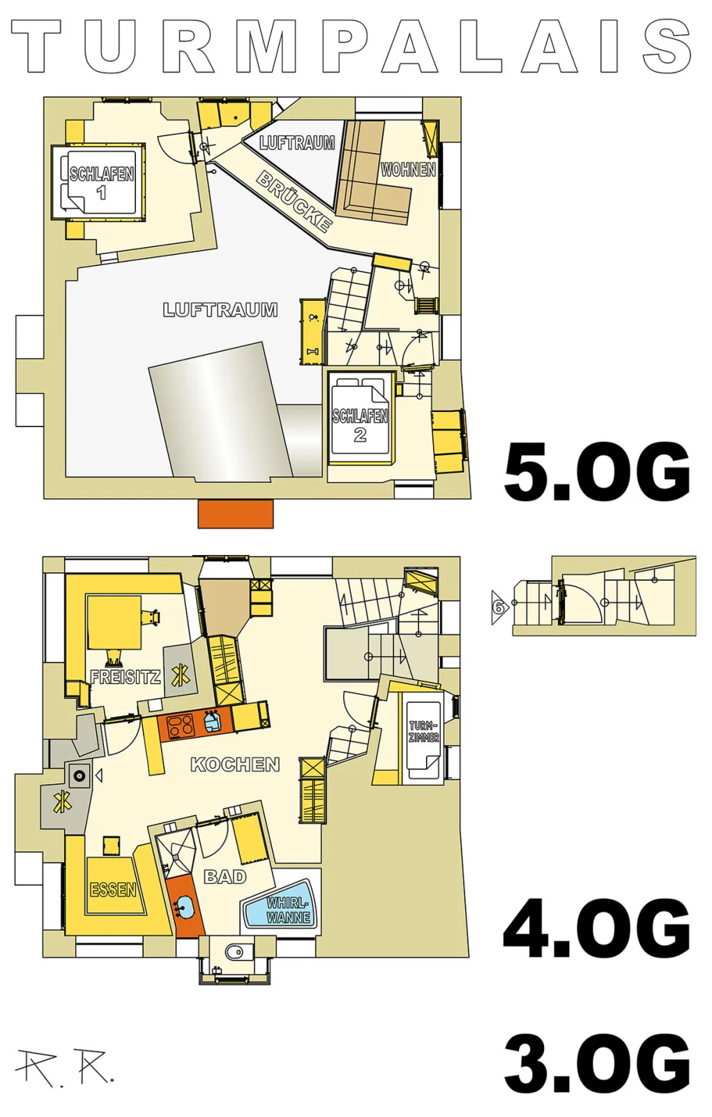 Turmpalais im Turm zu Schloss Schedling