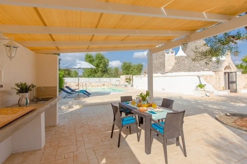 Trullo mit privatem Pool - umzäunter Garten