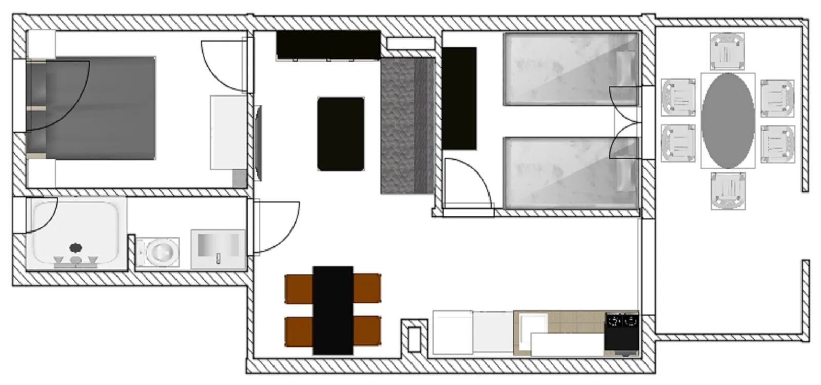 2 Schlafzimmer - ruhige Lage - Pool - Parkplatz