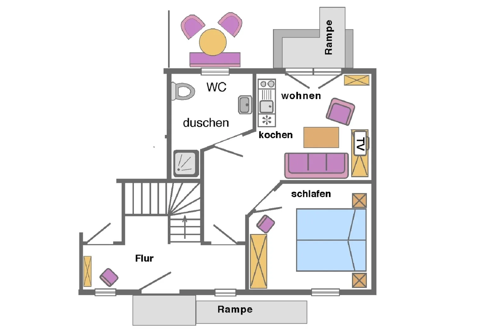 Landhaus am Teich - Saaler Bodden - Ferienwohnung orange