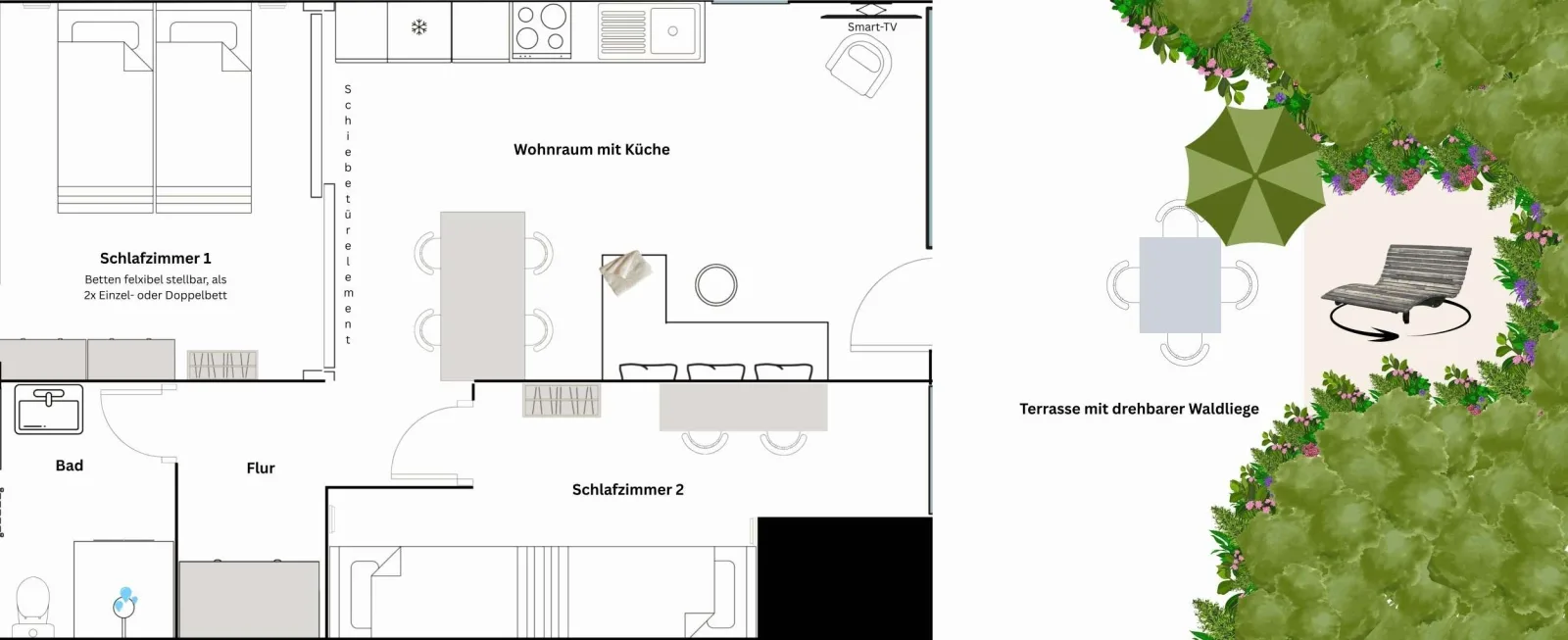 Ferienwohnung "Kirchblick" im Ferienhaus Blumenhain