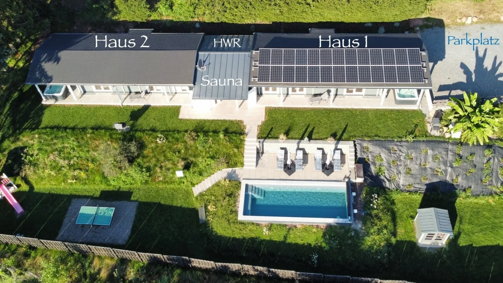 Wellnorama 2 - WellnessFerienhaus mit Pool, Sauna und eigenem Whirlpool mitten in Deutschland