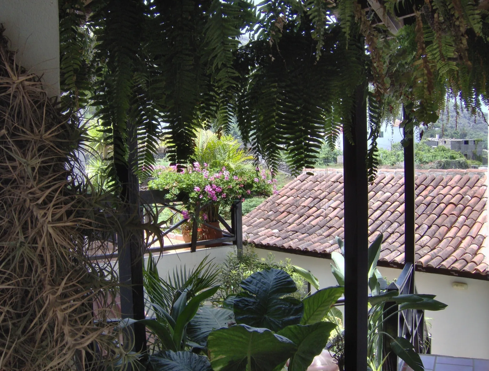 Apartment mit kleiner Innenhof-Terrasse im rustikalen Stil