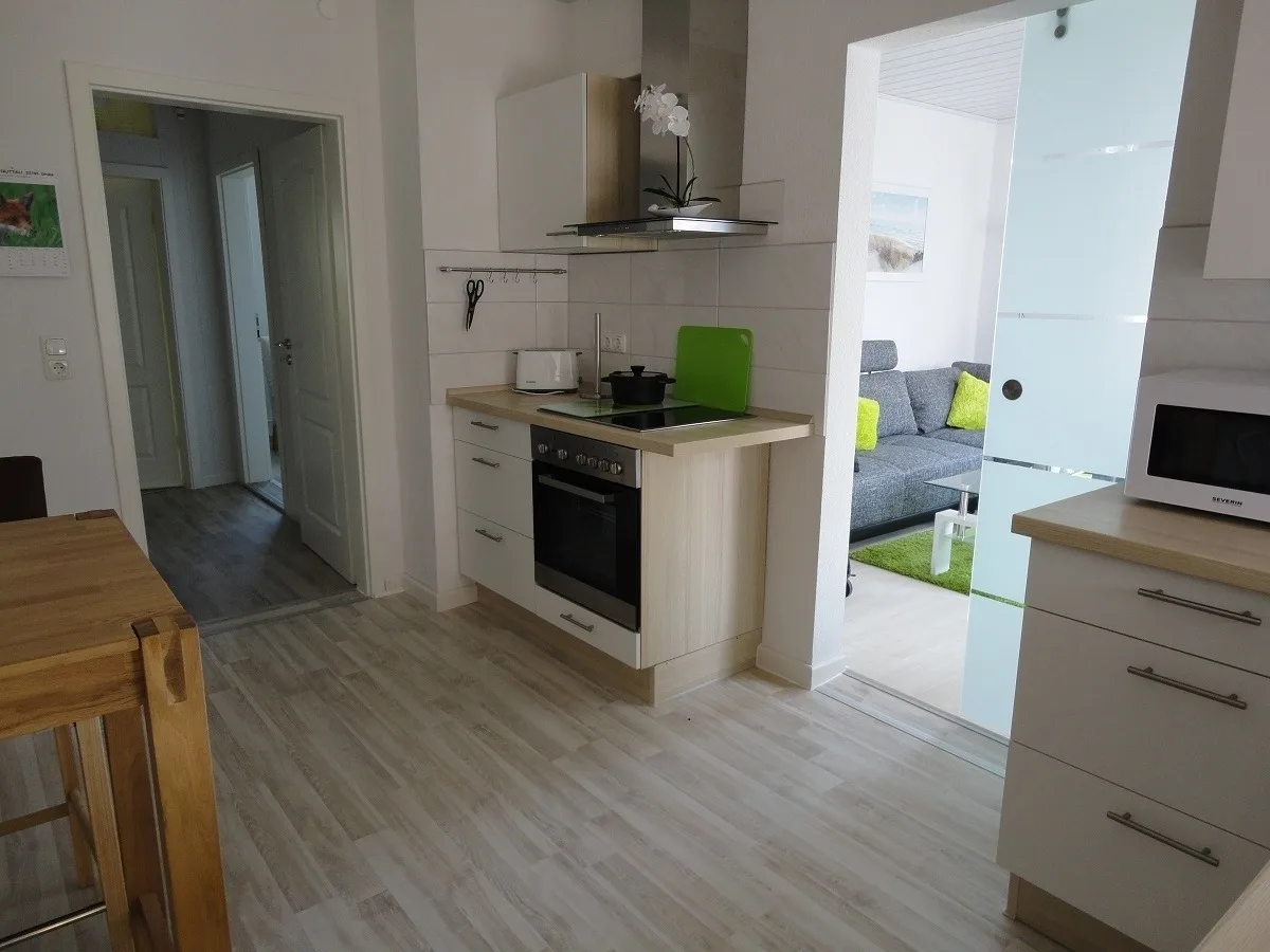 FeWo"Am Deich", Box -Bett, Terrasse, eign                                        . Garten. 70m zum Strand, Fahrradgarage