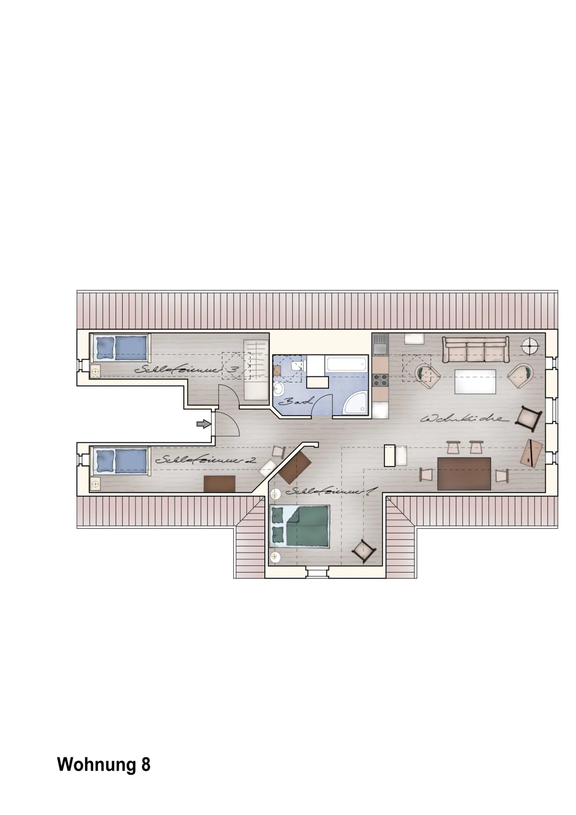 Ferienwohnung 8 für 4 Personen Seeblick