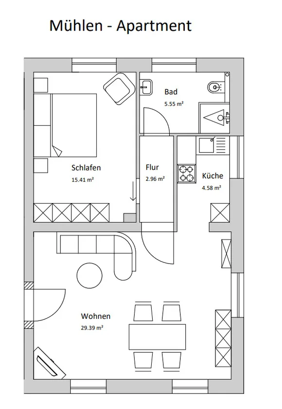 Mühlen-Apartment im Herrenhaus Rheinblick