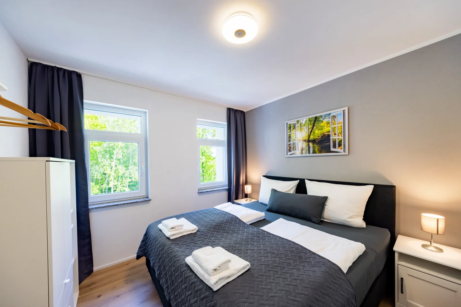 Ferienhaus Bimmelbahn 2 - Familienferienhaus 100 m²  am Dampflokbahnhof / Sauna / Trampolin/ Spielezimmer