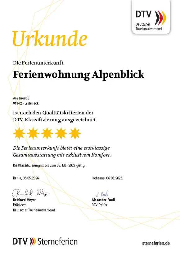 5 Sterne Ferienwohnung Alpenblick