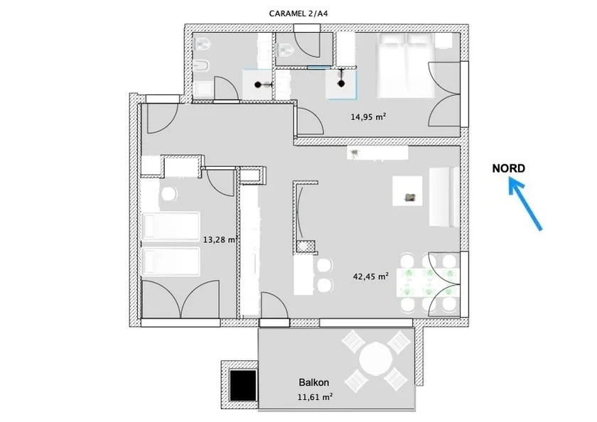 Geschmacksvolle Ferienwohnung mit Pool nur 60 m vom Strand für bis 5 Personen