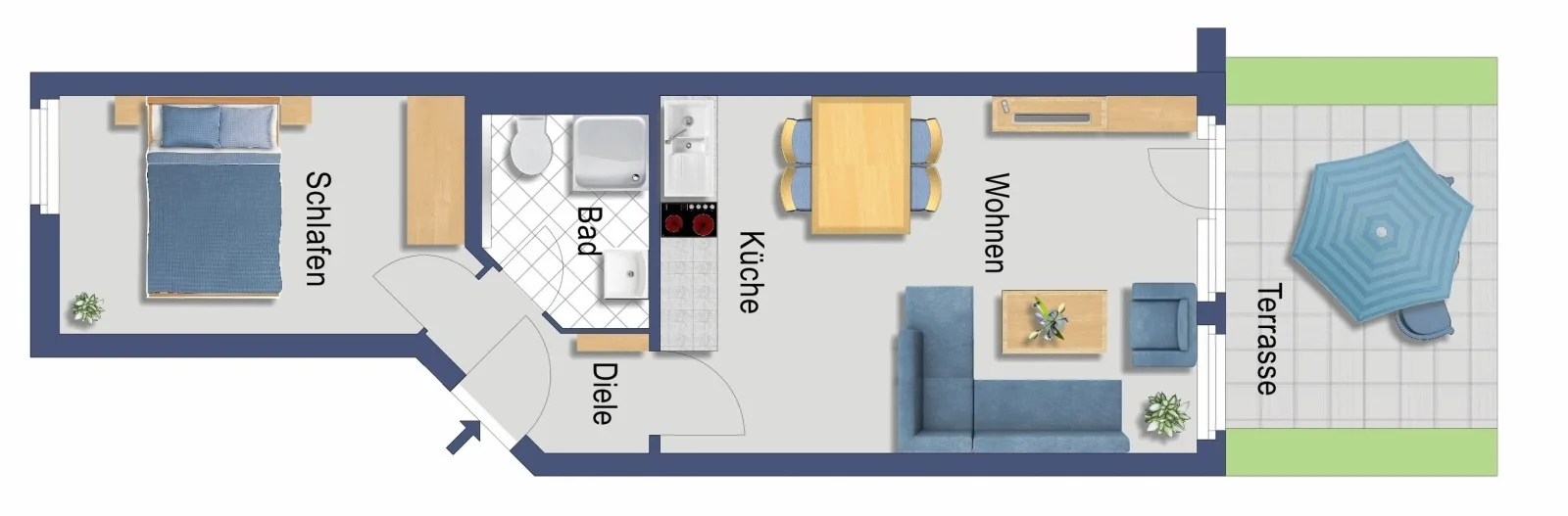 Ferienwohnung A2 im Landhaus am  Haff