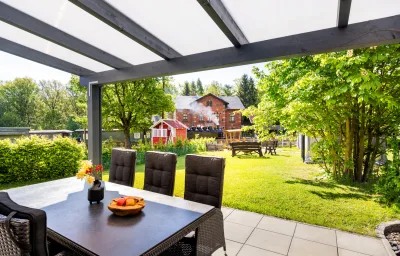 Ferienhaus Bimmelbahn- Familienferienhaus 100 m² am Dampflokbahnhof / Sauna / Trampolin/ Spielezimmer