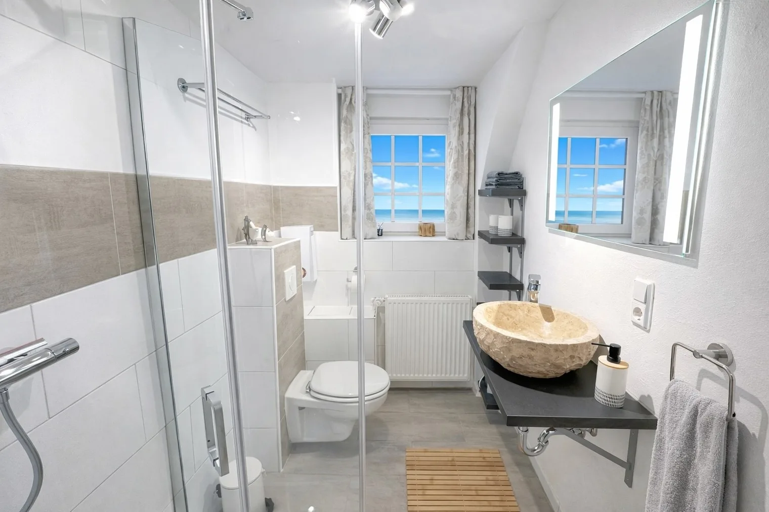 Ferienhaus : Huus an`t Diek, Maisonette Wohnung in Deichnähe, Nähe Norddeich