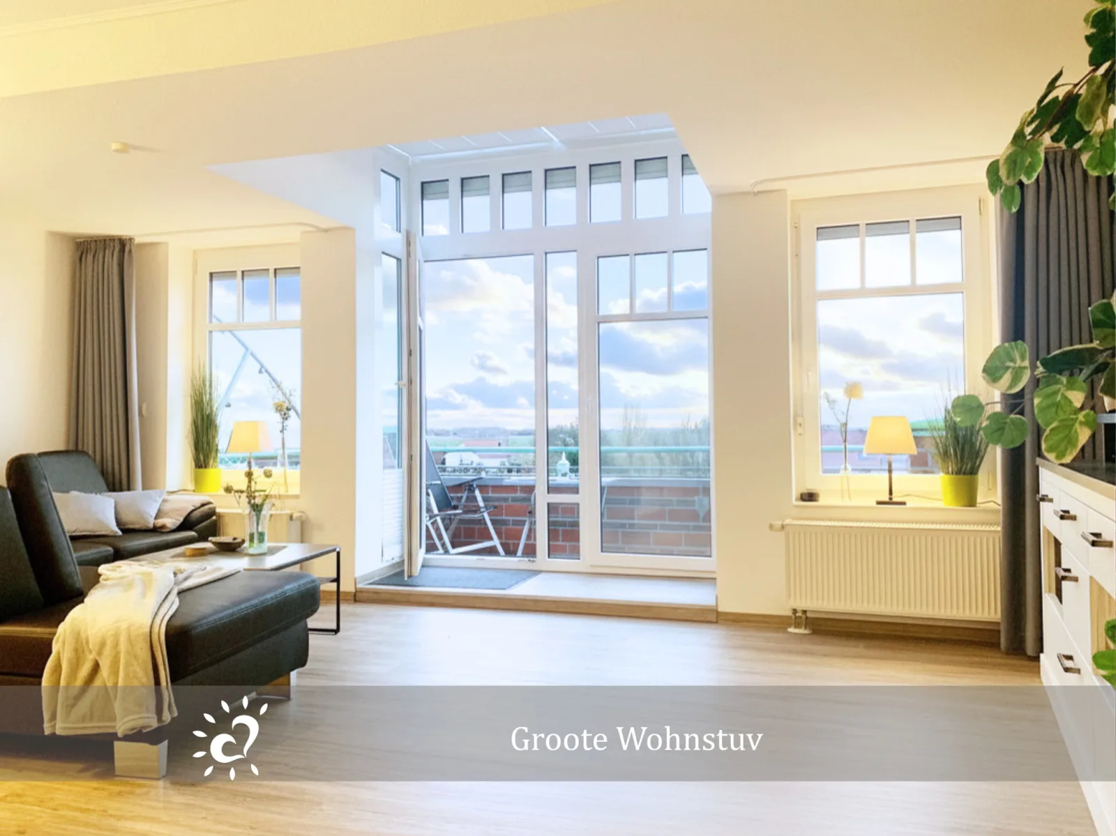 Ferienwohnung  De Spant mit Blick auf das Wattenmeer
