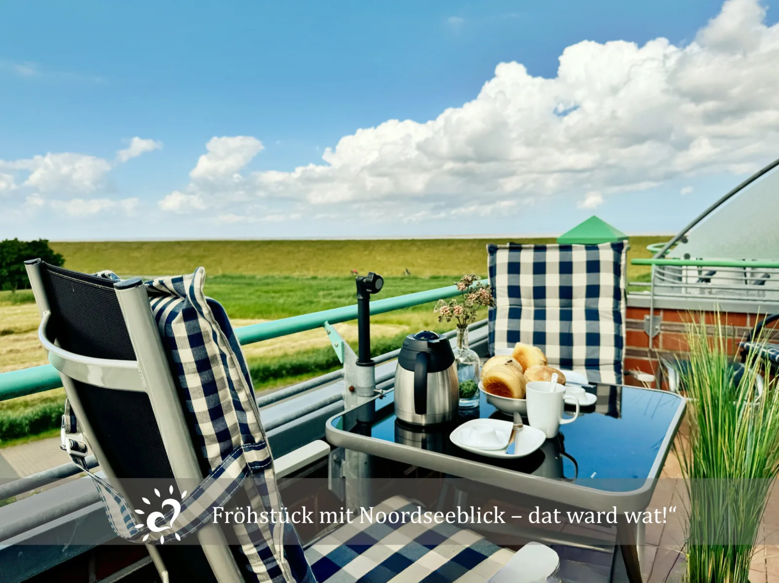 Ferienwohnung  De Spant mit Blick auf das Wattenmeer