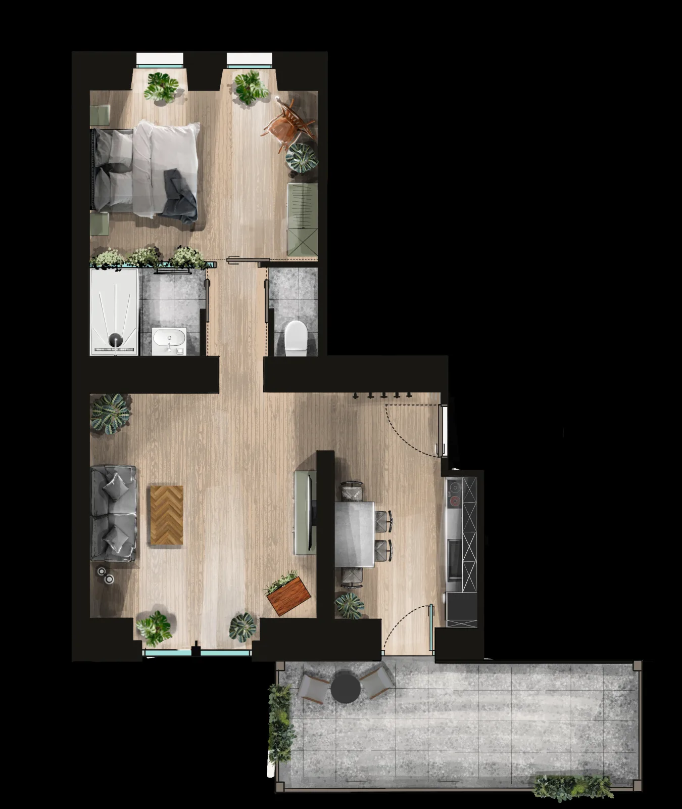 Balcony Apartment 02 - Urban Jungle Apartment