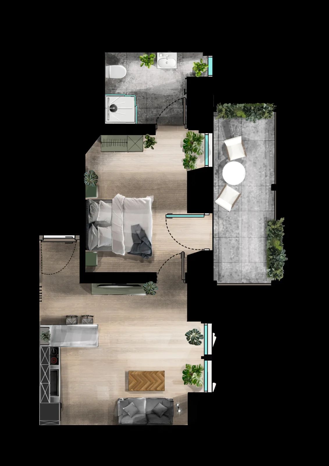 Balcony Apartment 02 - Urban Jungle Apartment
