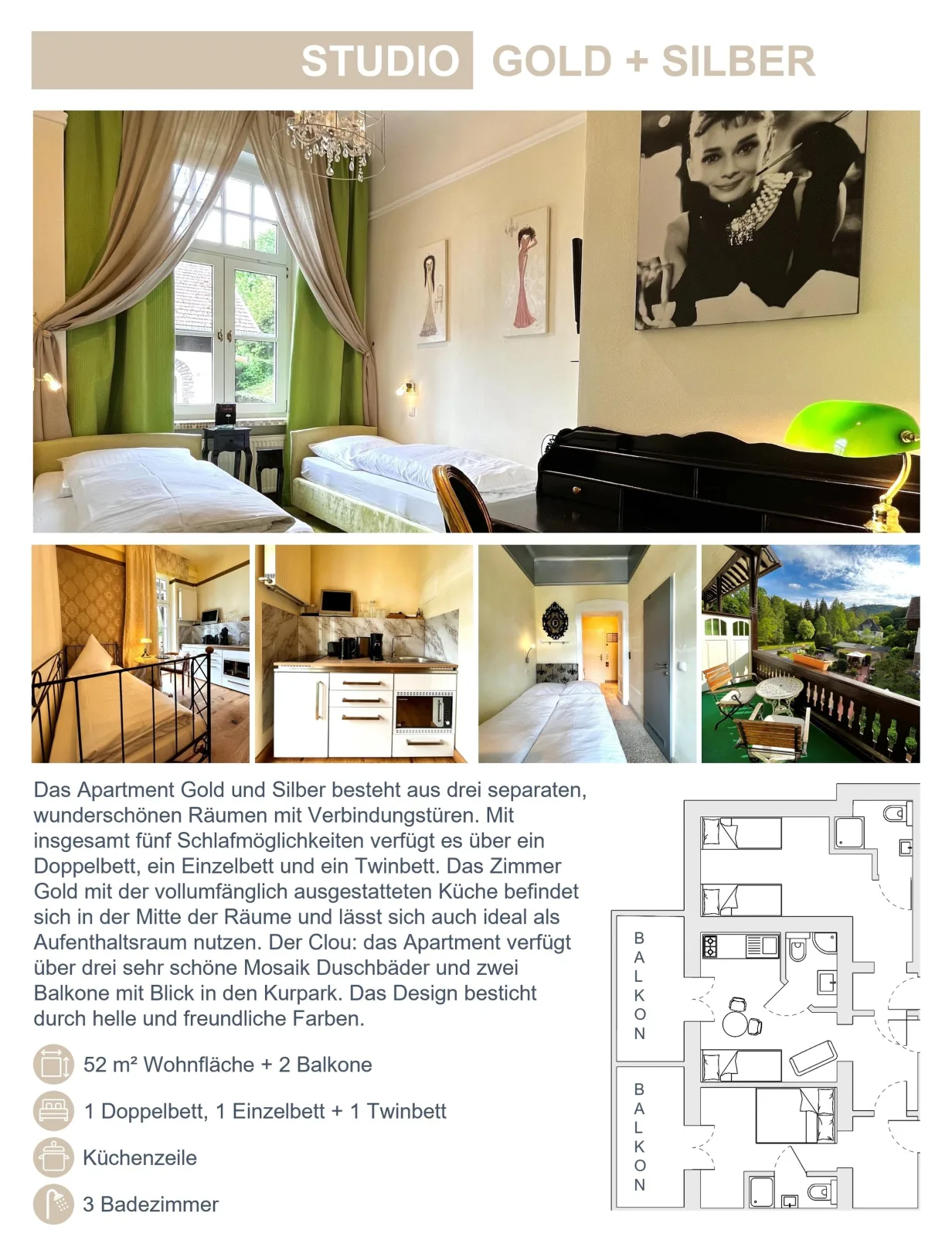 Apartment Gold und Silber