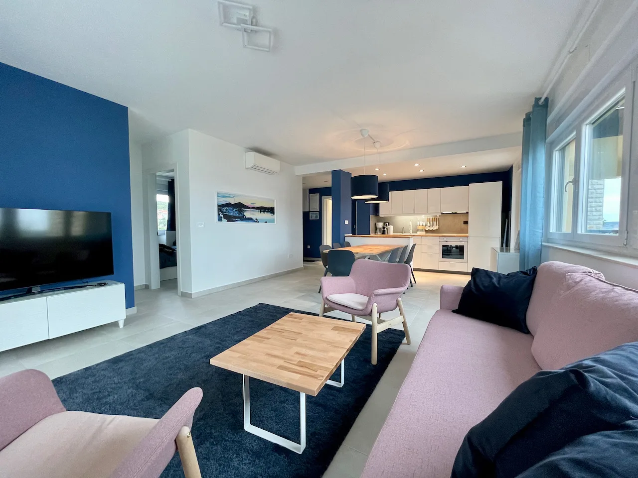 Exklusive Ferienwohnung mit Pool bis 7 Personen nur 60 m vom Strand