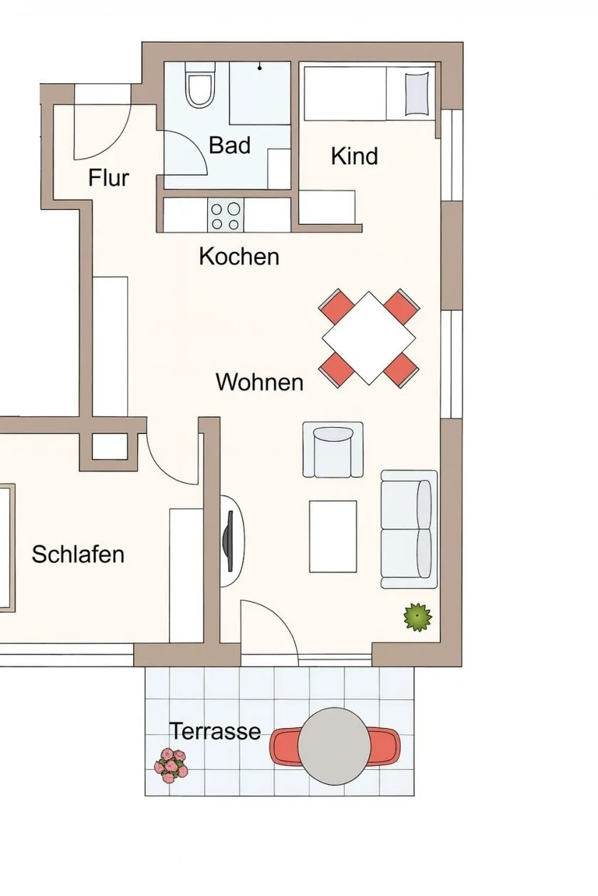 Ferienwohnung  NW 26 Terrasse mit Meerblick