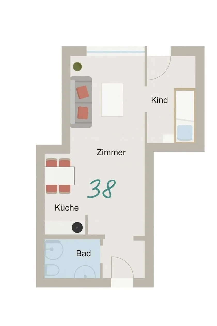 Ferienwohnung  NW 38 mit Süd Balkon