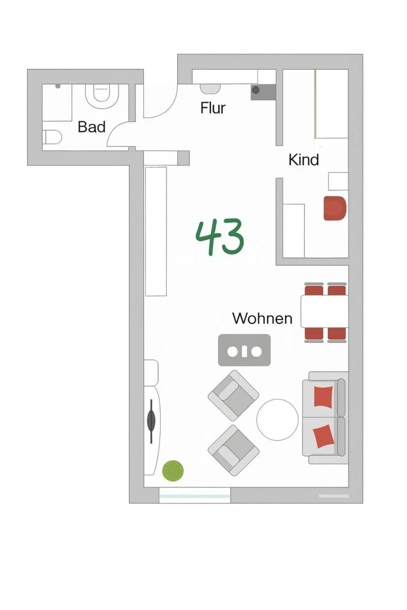 Ferienwohnung  NW 43 Balkon mit Meerblick