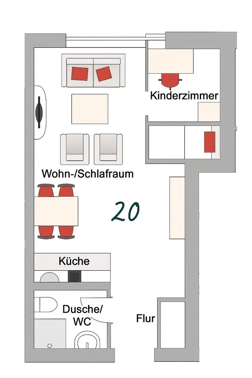 NW 20  mit Terrasse zur Südseite