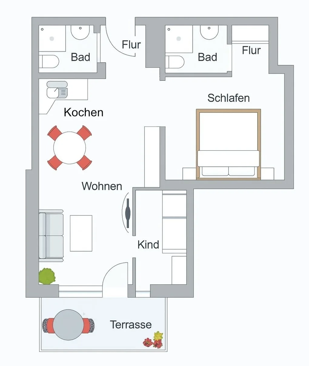 Ferienwohnung  NW 24  Terasse mit Meerblick