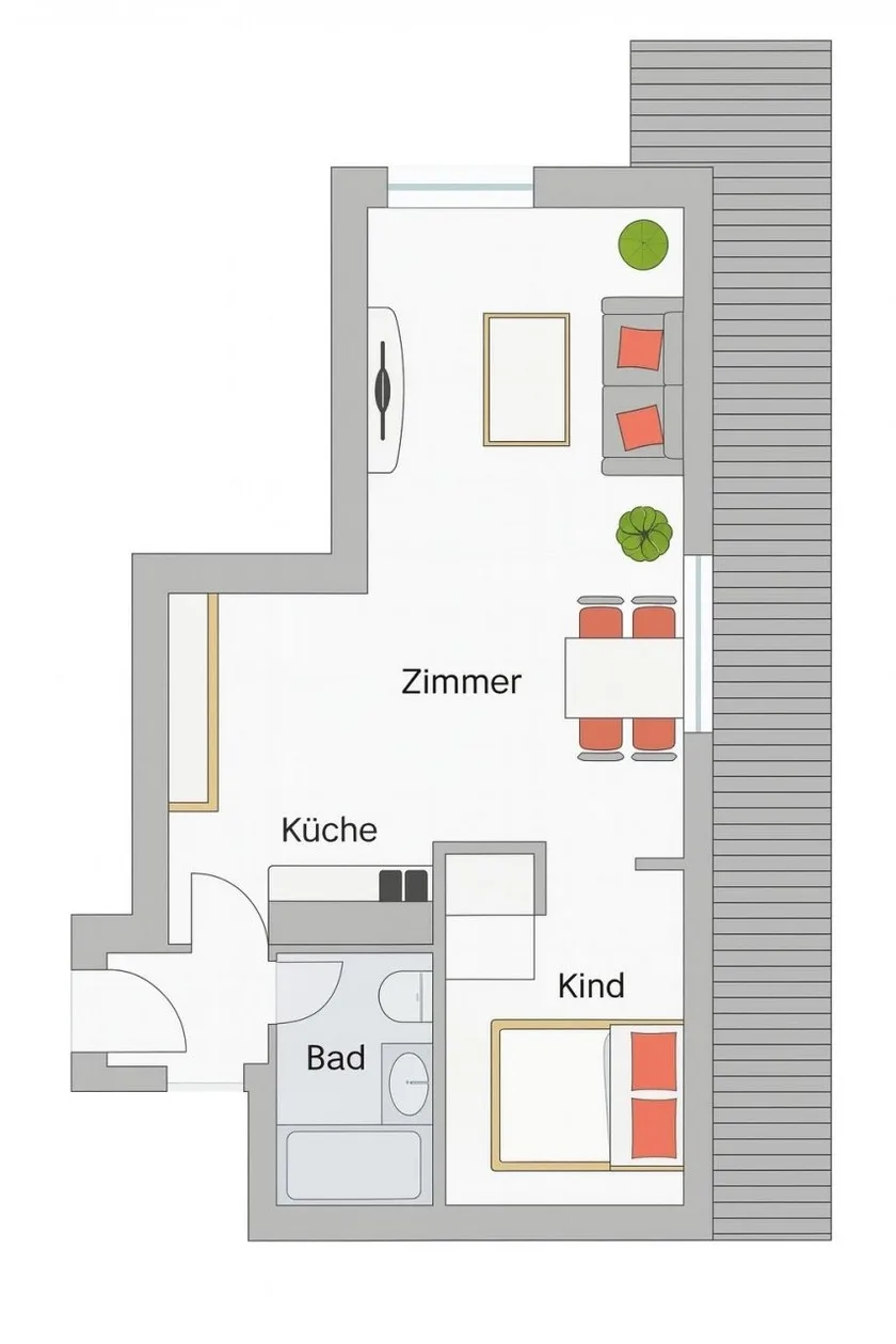 Ferienwohnung  NW 37 mit Süd Balkon