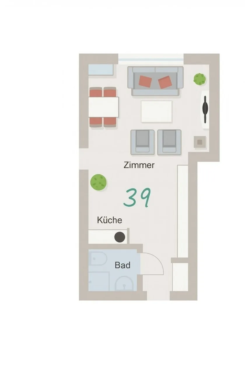 Ferienwohnung  NW 39 mit Süd Balkon