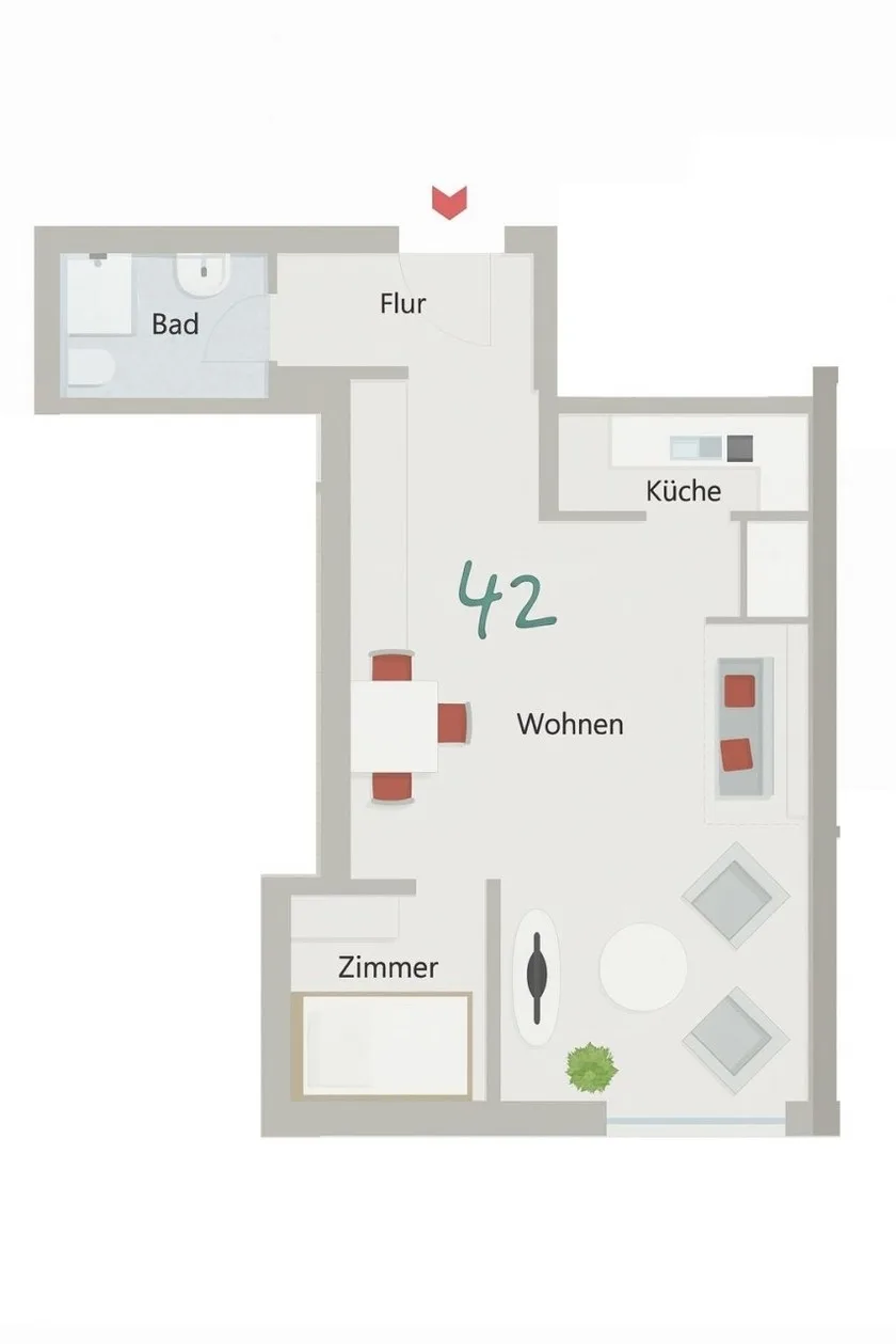 Ferienwohnung  NW 42 Balkon mit Meerblick