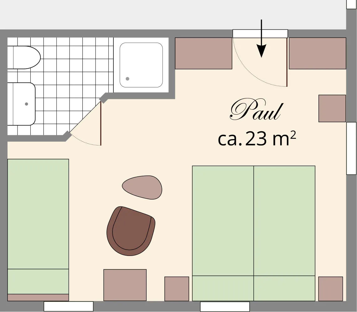 Dreibettzimmer Paul