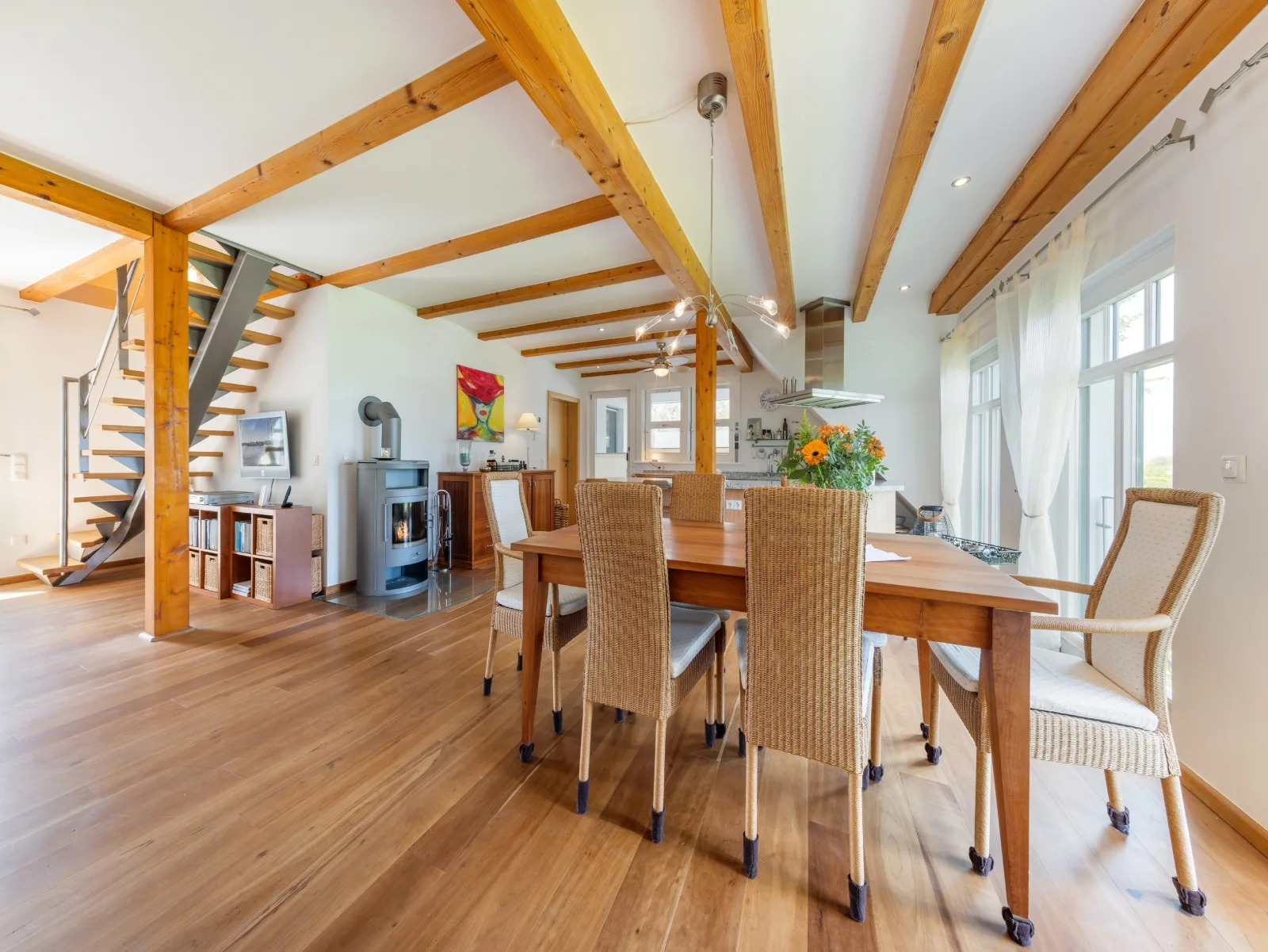 Ferienwohnung - Rügenbrise mit Seeblick mit 3 Bädern, Steg und Paddelboot - alle inklusive