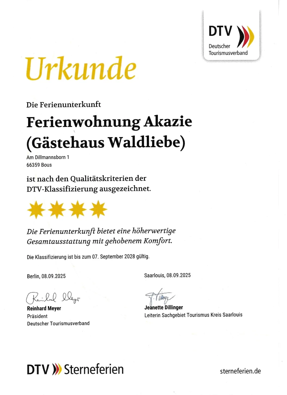 Gästehaus Waldliebe Whg. Akazie****