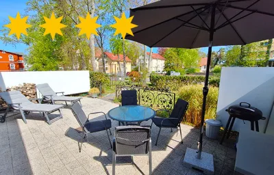 Anna**** Whg1 Brinkmannhaus 4-Sterne - praktisch fast am Strand, Terrasse, Grill