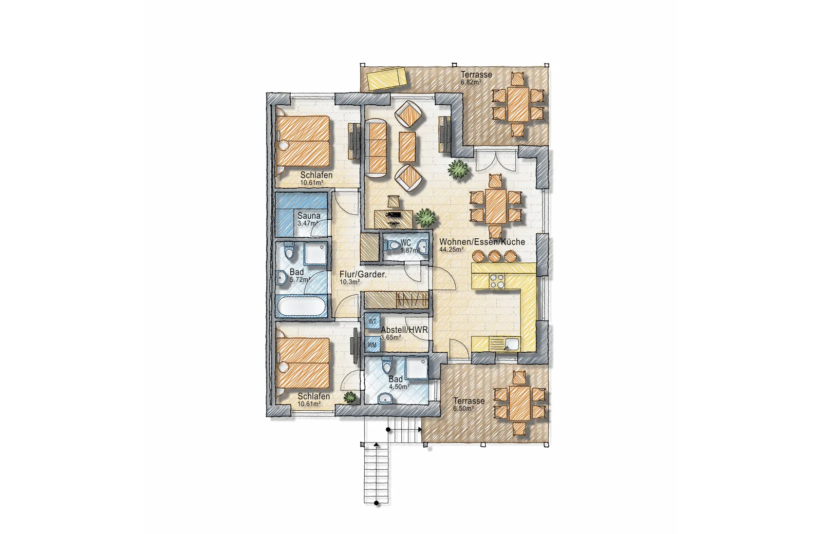 Ocean Two Bedroom mit Sauna