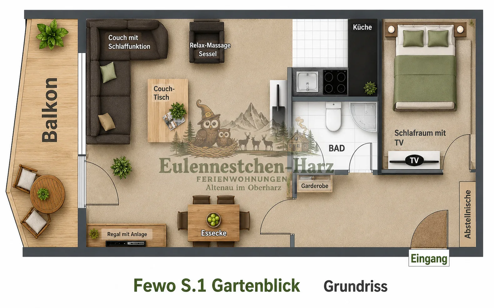 Fewo Eulennestchen-Harz S.1 für Familie & Hund