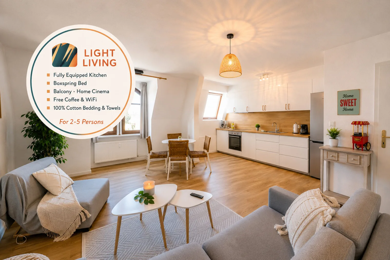 Cinema Apartment Magdeburg - Balkon & Beamer