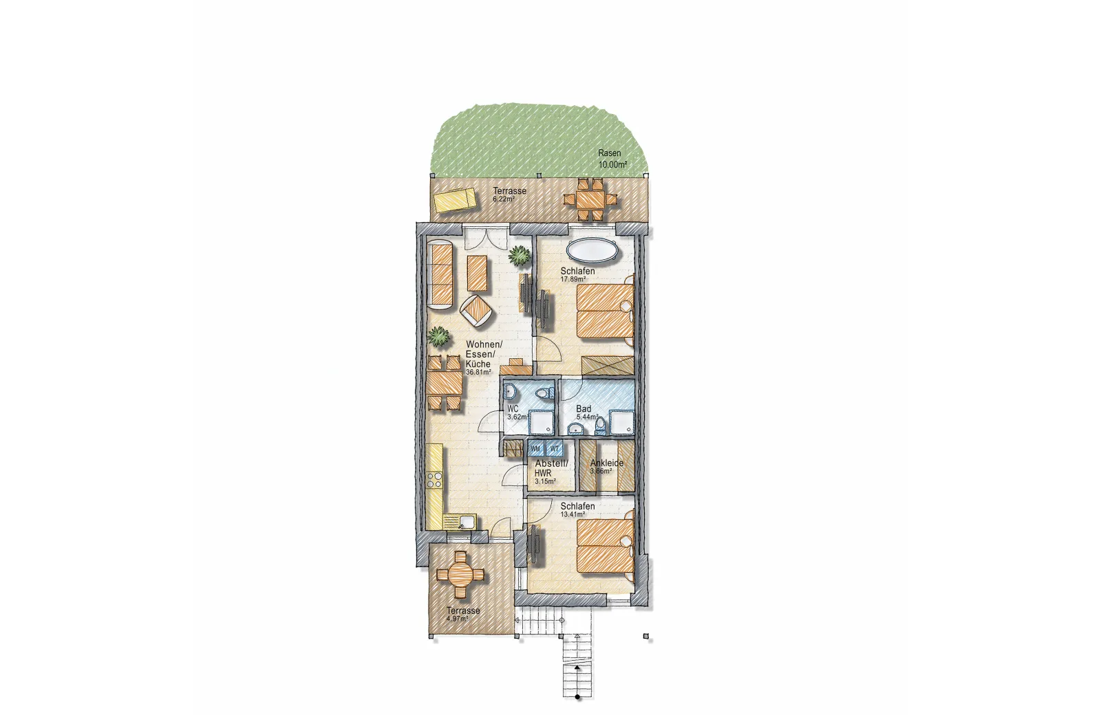 Ocean Two Bedroom mit Badewanne