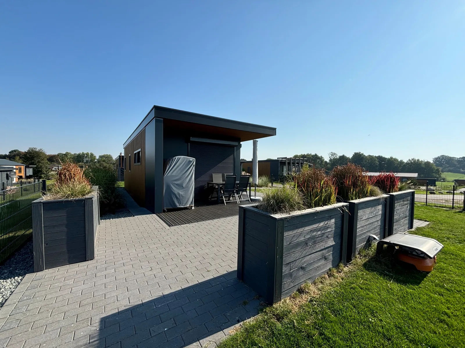 Chalet Black Pearl  Seeparx Süsel / nahe Scharbeutz und Haffkrug /Hund / Zaun / umzäunt
