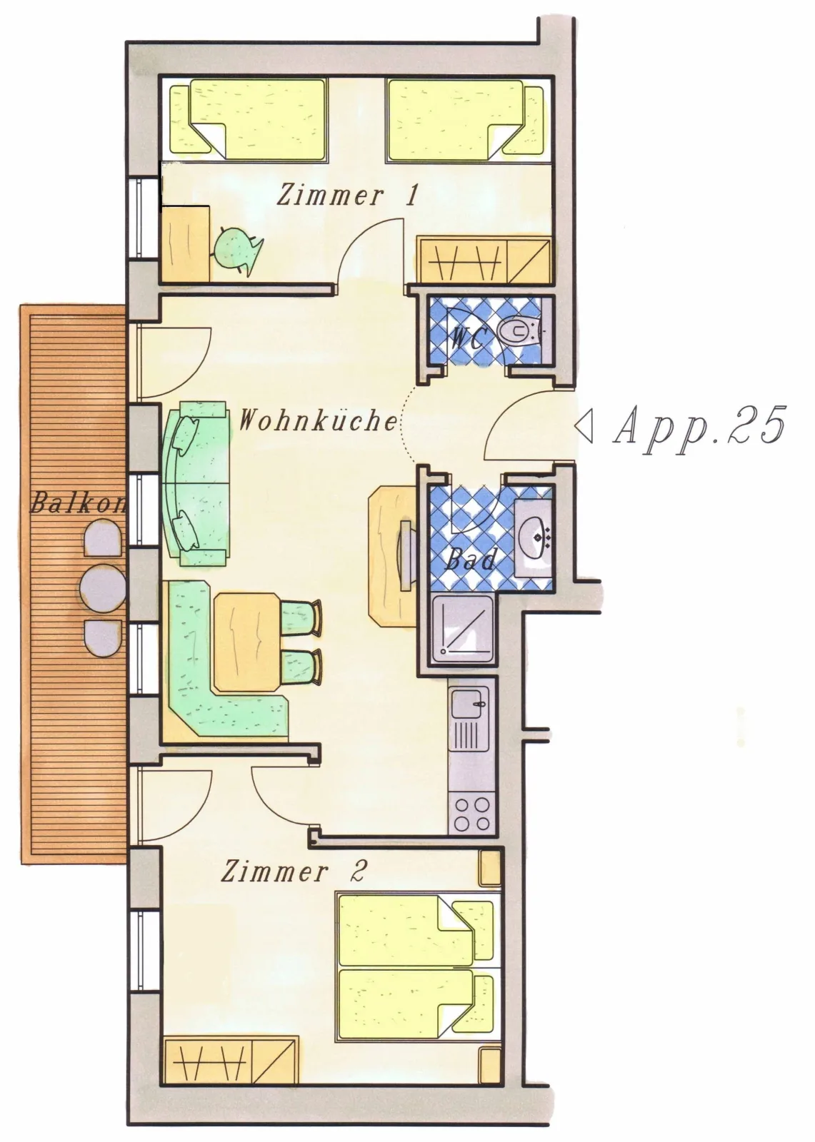 Landhaus Huber Wohnung 25 mit 2 Schlafzimmer