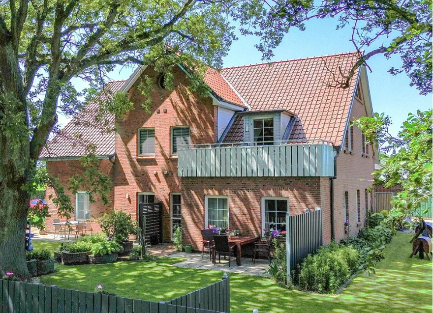 Ferienwohnung Seepferd im Haus Seewind nur 800 Meter von der Nordsee entfernt auf 2.800 m² Grundstück